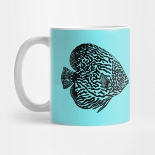 Discus Fish in Love - hand drawn cute fish lovers design Mug